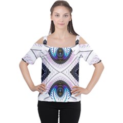 Patterns Fractal Background Digital Cutout Shoulder Tee