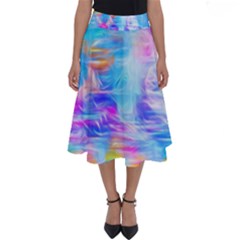 Background Drips Fluid Colorful Perfect Length Midi Skirt