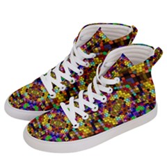 Color Mosaic Background Wall Men s Hi-top Skate Sneakers by Wegoenart