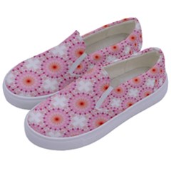 Make A Wish Banner Fractals Pink Kids  Canvas Slip Ons by Wegoenart