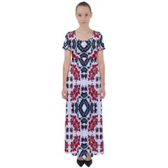 Ornament Seamless Pattern Element High Waist Short Sleeve Maxi Dress by Wegoenart