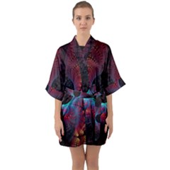 Abstract Abstracts Geometric Quarter Sleeve Kimono Robe by Wegoenart