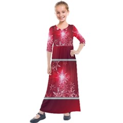 Christmas Candles Kids  Quarter Sleeve Maxi Dress by Wegoenart