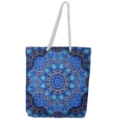 Fractal Mandala Abstract Full Print Rope Handle Tote (large)