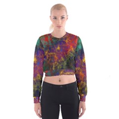 Pattern Background Wallpaper Cropped Sweatshirt by Wegoenart