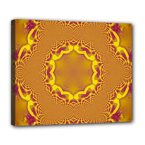 Abstract Fractal Pattern Washed Out Deluxe Canvas 24  X 20  (stretched) by Wegoenart