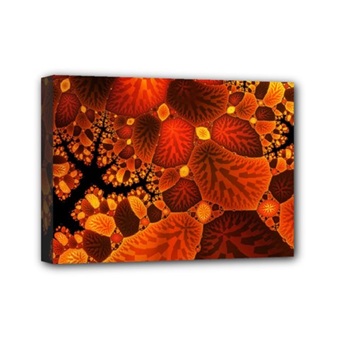 Leaf Autumn Nature Background Mini Canvas 7  X 5  (stretched) by Wegoenart