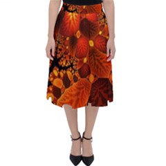 Leaf Autumn Nature Background Classic Midi Skirt