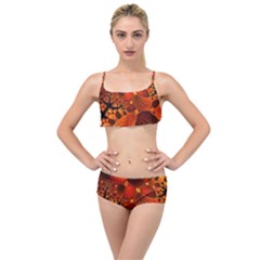 Leaf Autumn Nature Background Layered Top Bikini Set