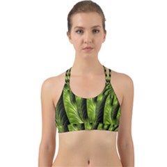 Fractal Background Abstract Green Back Web Sports Bra by Wegoenart