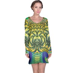 Fractal Tree Abstract Fractal Art Long Sleeve Nightdress by Wegoenart