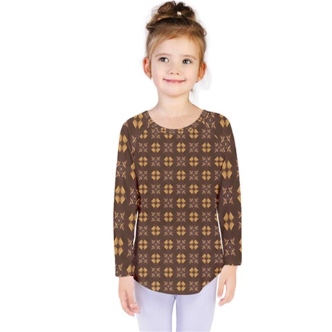 Background Pattern Structure Kids  Long Sleeve Tee by Wegoenart