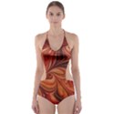 Marbled Paper Mottle Color Movement Cut-Out One Piece Swimsuit View1