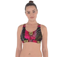 Fantasy Flower Fractal Blossom Cross String Back Sports Bra by Wegoenart