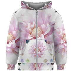 Abstract Transparent Image Flower Kids  Zipper Hoodie Without Drawstring