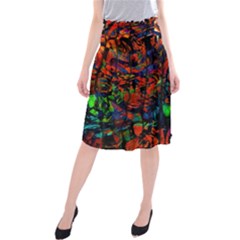 Dance  Of The  Forest 1 Midi Beach Skirt by Azure