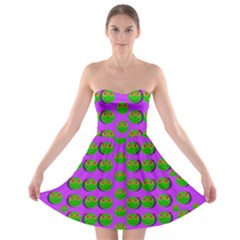 The Happy Eyes Of Freedom In Polka Dot Cartoon Pop Art Strapless Bra Top Dress by pepitasart