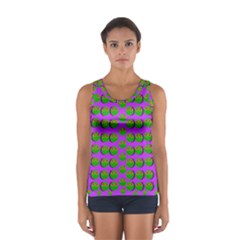 The Happy Eyes Of Freedom In Polka Dot Cartoon Pop Art Sport Tank Top  by pepitasart