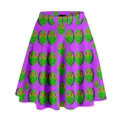 The Happy Eyes Of Freedom In Polka Dot Cartoon Pop Art High Waist Skirt by pepitasart