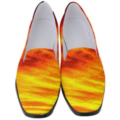 Black Yellow Red Sunset Women s Classic Loafer Heels