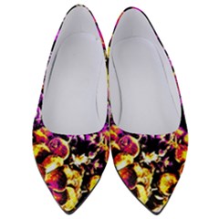 Purple Yellow Flower Plant Women s Low Heels