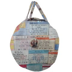 Concert TIcket Memorabilia  Giant Round Zipper Tote