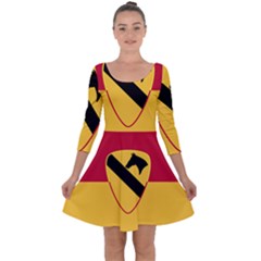 Flag Of United States Army 1st Cavalry Division Quarter Sleeve Skater Dress by abbeyz71