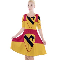 Flag Of United States Army 1st Cavalry Division Quarter Sleeve A-line Dress by abbeyz71