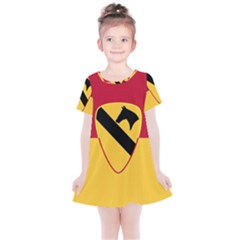 Flag Of United States Army 1st Cavalry Division Kids  Simple Cotton Dress by abbeyz71
