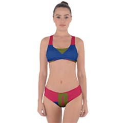 United States Army First Infantry Division Flag Criss Cross Bikini Set