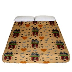 Sankta Lucia With Love And Candles In The Silent Night Fitted Sheet (queen Size) by pepitasart