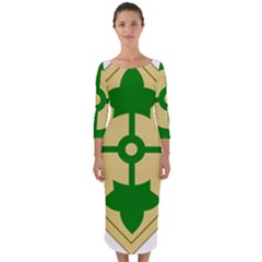 U S  Army 4th Infantry Division Shoulder Sleeve Insignia (1918–2015) Quarter Sleeve Midi Bodycon Dress by abbeyz71