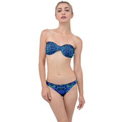 Abstract #8   I   Aqua Blues 6000 Classic Bandeau Bikini Set by KesaliSkyeArt