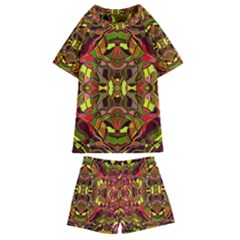 Abstract #8   I   Autumn 6000 Kids  Swim Tee And Shorts Set by KesaliSkyeArt