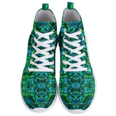 Abstract #8   I   Blues & Greens 6000 Men s Lightweight High Top Sneakers by KesaliSkyeArt
