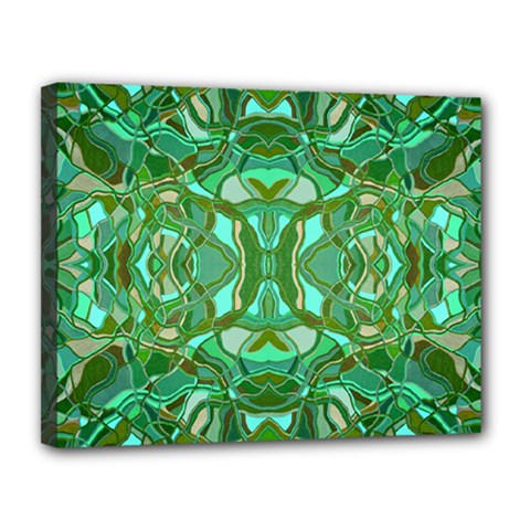 Abstract #8   Aqua Jungle 6000 Canvas 14  X 11  (stretched) by KesaliSkyeArt