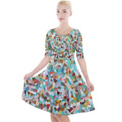 Affectionate Quarter Sleeve A-line Dress by artifiart