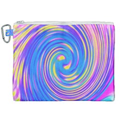 Cool Abstract Pink Blue And Yellow Twirl Liquid Art Canvas Cosmetic Bag (xxl) by myrubiogarden