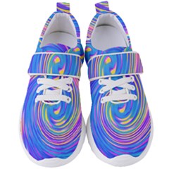 Cool Abstract Pink Blue And Yellow Twirl Liquid Art Women s Velcro Strap Shoes by myrubiogarden