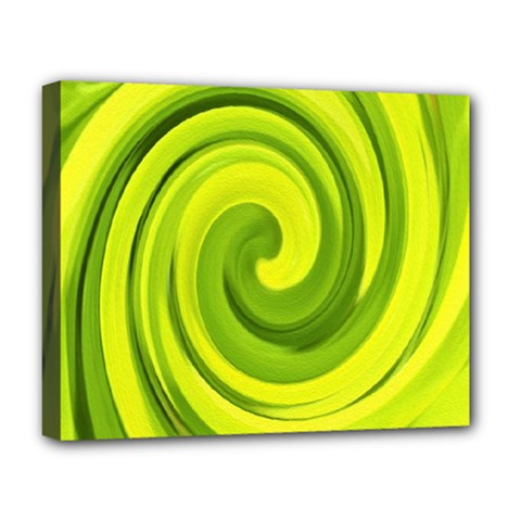 Groovy Abstract Green Liquid Art Swirl Painting Deluxe Canvas 20  X 16  (stretched) by myrubiogarden