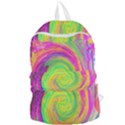 Groovy Abstract Purple And Yellow Liquid Swirl Foldable Lightweight Backpack View1