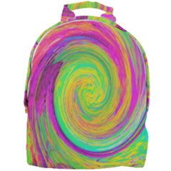 Groovy Abstract Purple And Yellow Liquid Swirl Mini Full Print Backpack by myrubiogarden