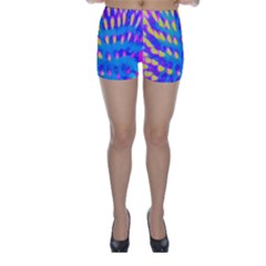 Pink, Blue And Yellow Abstract Coneflower Skinny Shorts by myrubiogarden