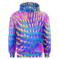 Pink, Blue And Yellow Abstract Coneflower Men s Overhead Hoodie by myrubiogarden