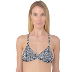 Black And White Intricate Modern Geometric Pattern Reversible Tri Bikini Top by dflcprintsclothing