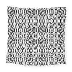 Black And White Intricate Modern Geometric Pattern Square Tapestry (large) by dflcprintsclothing