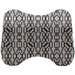 Black And White Intricate Modern Geometric Pattern Head Support Cushion by dflcprintsclothing