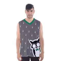 Green/gray Owl Men s Basketball Tank Top by TransfiguringAdoptionStore