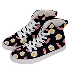 Bacon And Egg Pop Art Pattern Men s Hi-top Skate Sneakers by Valentinaart