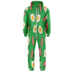 Bacon and Egg Pop Art Pattern Hooded Jumpsuit (Men) 